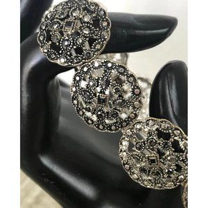 Black Crystal‎ Alloy Stretch Bracelet